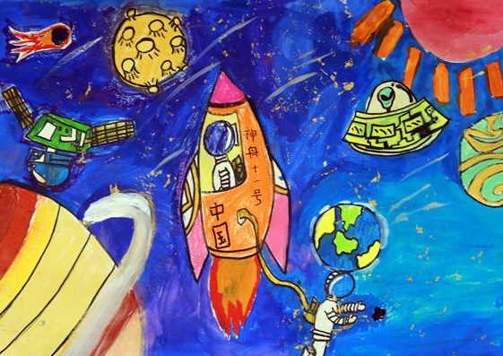 我的航天梦儿童绘画图片7
