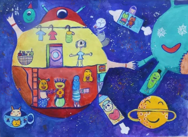 幼儿儿童画航天绘画图片大全8