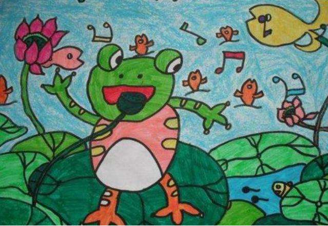 夏天的青蛙儿童画图片大全4