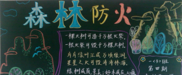 森林防火黑板报设计图案大全1