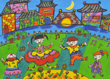 绿水青山美好家园儿童画图片6