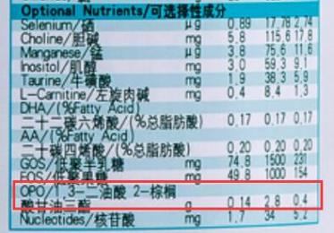 普尔莱克奶粉3段有opo吗