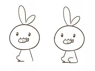兔子简笔画图片带颜色步骤 吃胡萝卜的兔子简笔画彩色3