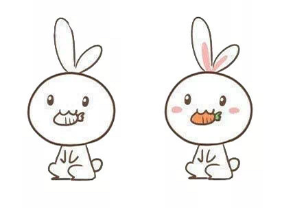 兔子简笔画图片带颜色步骤 吃胡萝卜的兔子简笔画彩色4