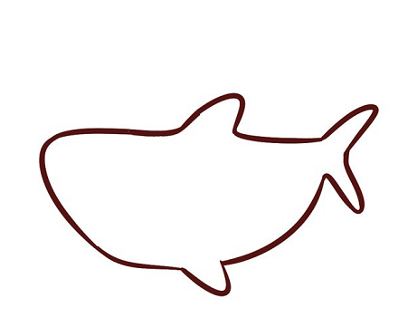 如何画鲨鱼简笔画步骤 幼儿园画鲨鱼的简笔画步骤2