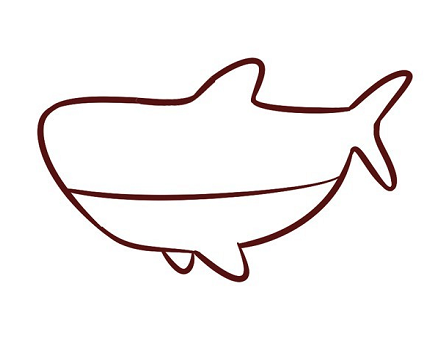 如何画鲨鱼简笔画步骤 幼儿园画鲨鱼的简笔画步骤3