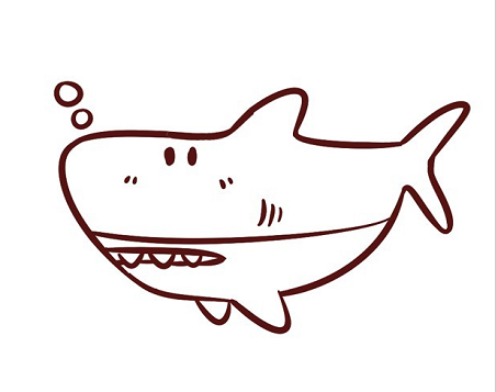 如何画鲨鱼简笔画步骤 幼儿园画鲨鱼的简笔画步骤5