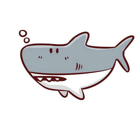 如何画鲨鱼简笔画步骤 幼儿园画鲨鱼的简笔画步骤6
