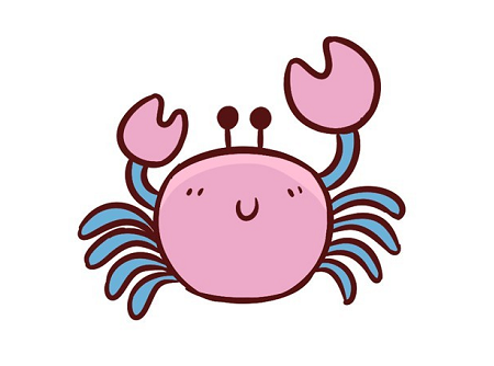简笔画螃蟹的简单画法涂颜色5