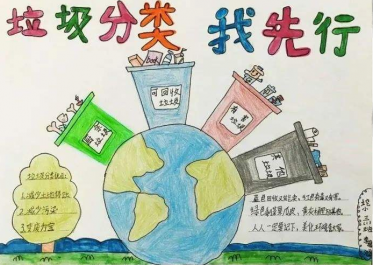 垃圾分类新时尚手抄报简单3