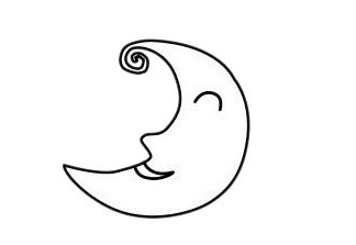 怎样画月亮简笔画步骤 可爱的月亮简笔画图片3