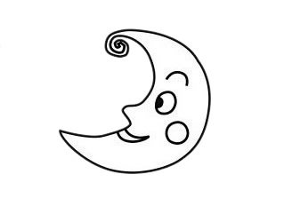 怎样画月亮简笔画步骤 可爱的月亮简笔画图片4