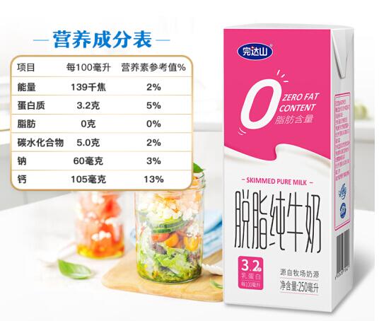 完达山脱脂纯牛奶怎么样