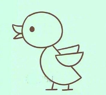 可爱的鸭子简笔画怎么画3