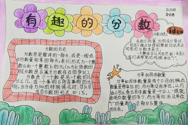 有趣的分数手抄报图片1