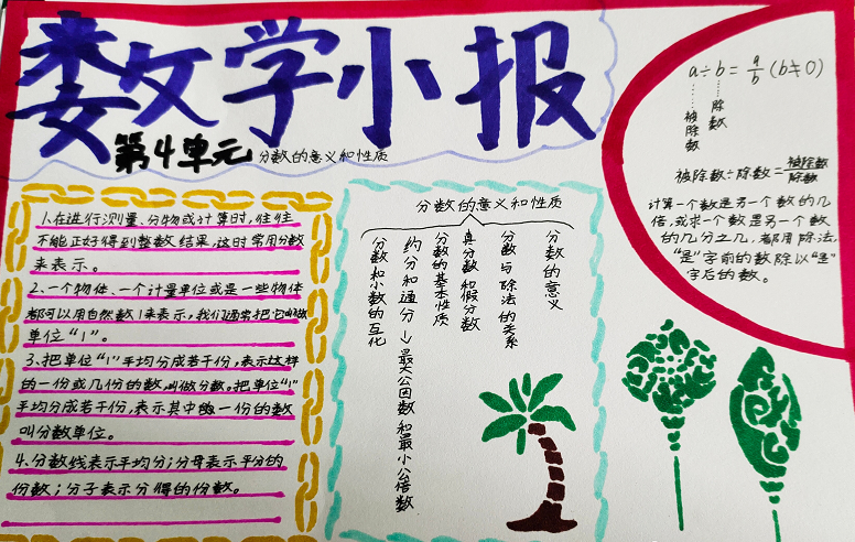 有趣的分数手抄报图片3