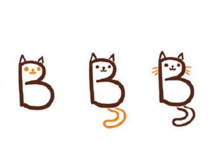 小猫咪简笔画可爱涂色 最最最简单的小猫咪怎么画2