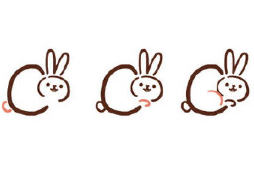 最最最简单的小兔子怎么画 用字母画兔子怎样画3