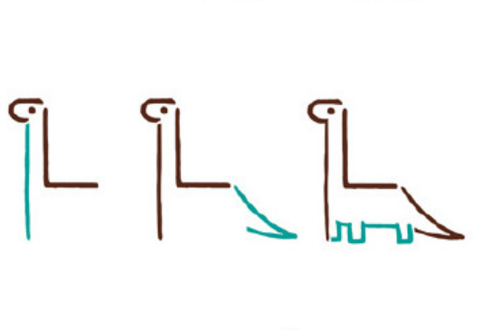 可爱的小恐龙简笔画怎么画 字母L简笔画图片大全2