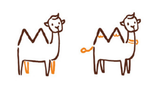 骆驼简笔画步骤画法 字母M简笔画图片大全3
