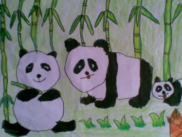 熊猫和竹子儿童画图片大全4