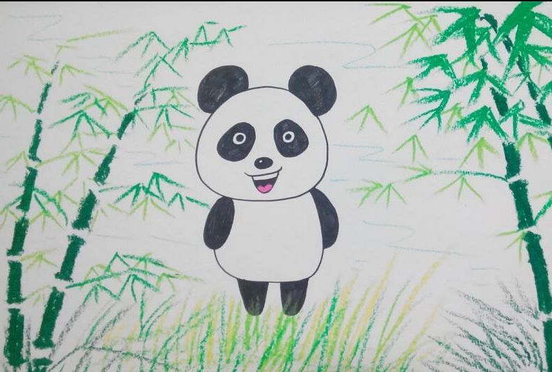 熊猫和竹子儿童画图片大全5