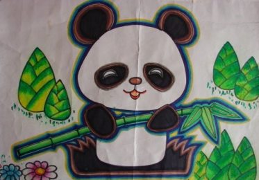 熊猫和竹子儿童画图片大全6
