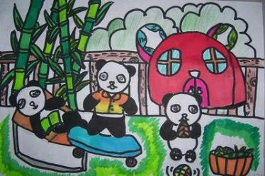大熊猫儿童画图片大全5