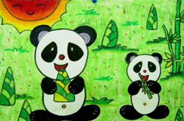 大熊猫儿童画图片大全7