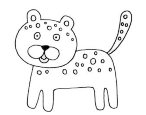 豹子简笔画步骤图画大全 可爱的小豹子怎么画3