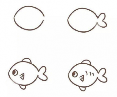 可爱的鱼儿简笔画图片大全 鱼儿的简笔画怎么画1