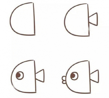 可爱的鱼儿简笔画图片大全 鱼儿的简笔画怎么画3