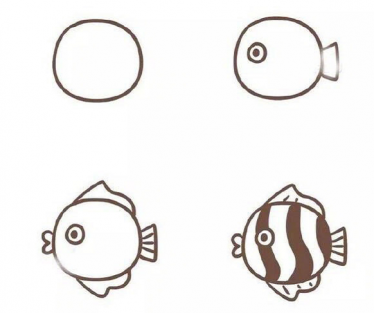 可爱的鱼儿简笔画图片大全 鱼儿的简笔画怎么画5