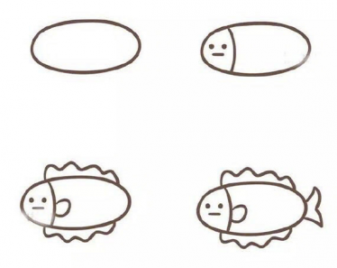 可爱的鱼儿简笔画图片大全 鱼儿的简笔画怎么画6