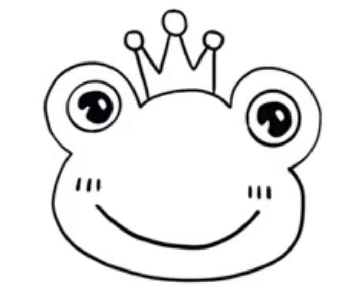 青蛙王子简笔画简单画法3