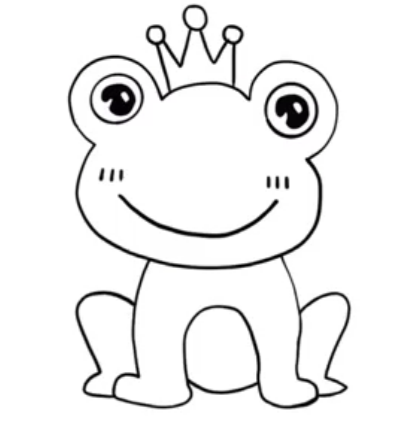 青蛙王子简笔画简单画法4