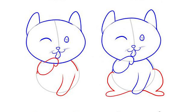 可爱的小猫咪简笔画怎么画3