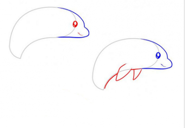 怎么画可爱的小海豚简笔画2