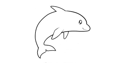 怎么画可爱的小海豚简笔画4