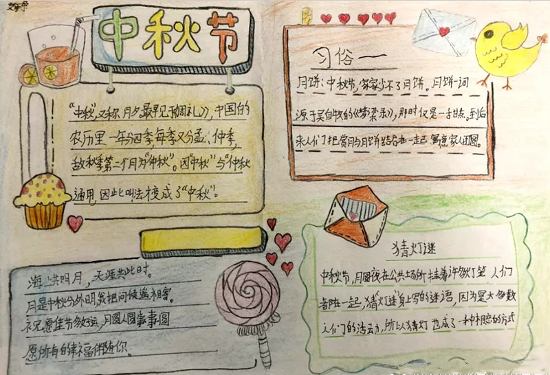 中秋节手抄报简单漂亮好画1