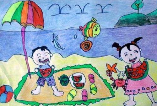 愉快的暑假生活儿童画简单7
