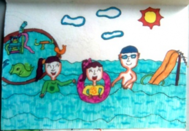 关于暑假的一幅画简单儿童画5