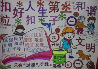 扣好人生的第一粒扣子手抄报简单漂亮1