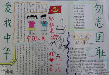 小学生勿忘国耻手抄报图片2