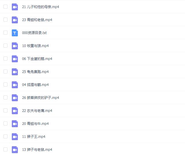 英语伊索寓言故事视频动画30个百度云免费下载