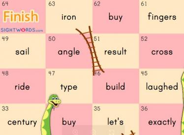 sight word单词册蛇梯游戏资源免费下载