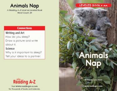 《animals nap动物睡觉》美国Raz分级阅读绘本pdf资源免费下载