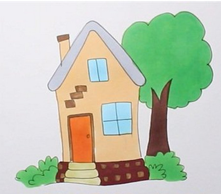 房子和树怎么画简单又漂亮