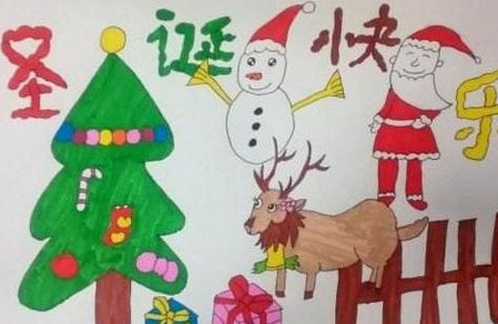 关于圣诞节简笔画图片大全带颜色