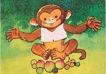有一天，猴子正在散步的时候感觉到有些饿了，于是就想着要是能捡一些什么东西就好了。那么后来小猴子的愿望有没有实现呢？